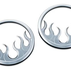 Kuryakyn Flame Front Speaker Grills For Harley Touring