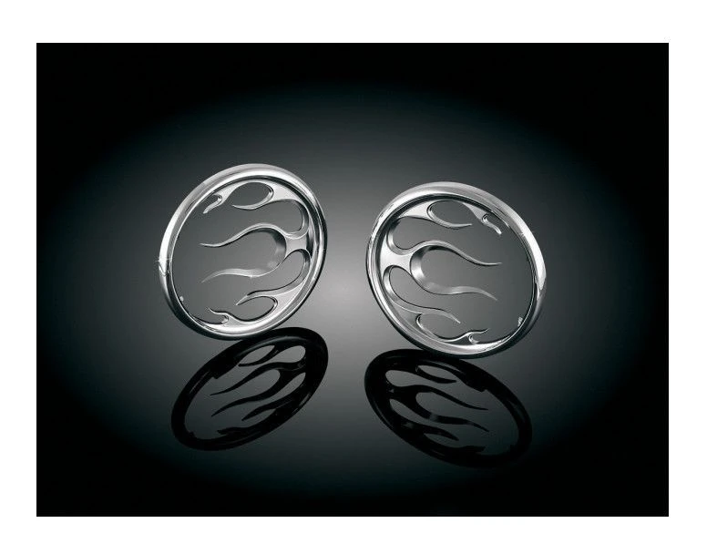 Kuryakyn Flame Front Speaker Grills For Harley Touring Kuryakyn Flame Front Speaker Grills For Harley Touring -Cheap Kuryakyn Store kuryakyn flame front speaker grills for harley touring chrome 1