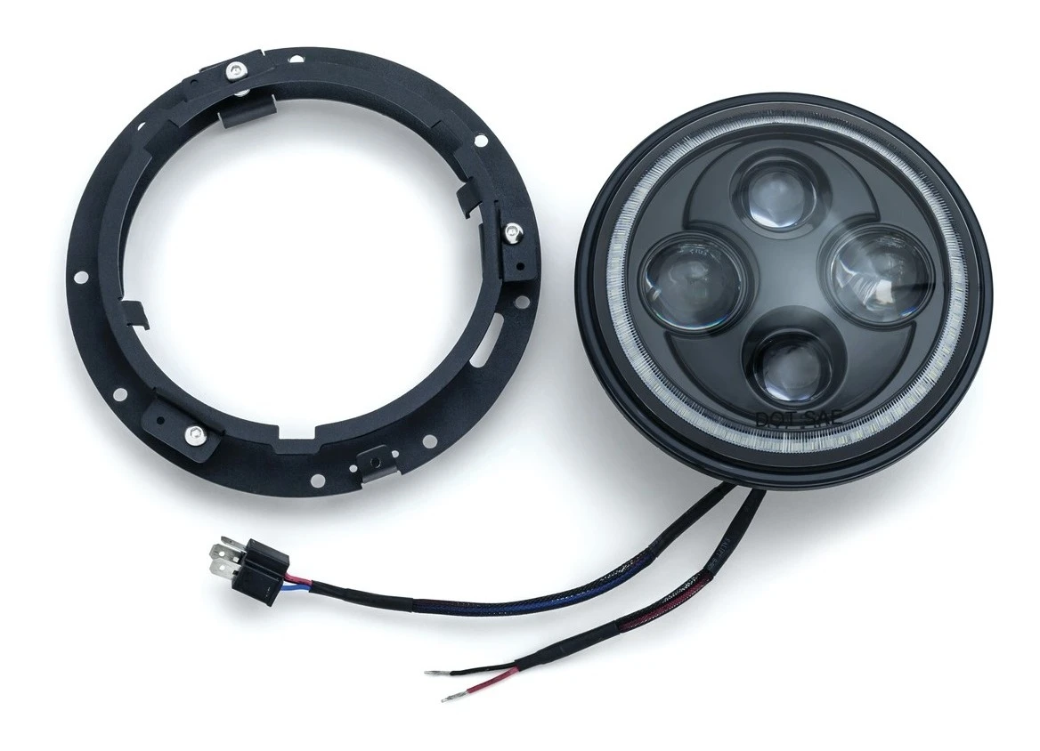 Kuryakyn Orbit Vision 7" LED Halo Headlight For Harley 1991-2022 White / 7" [Open Box] -Cheap Kuryakyn Store kuryakyn orbit vision7 led halo headlight for harley19912022 white7 open box white 1